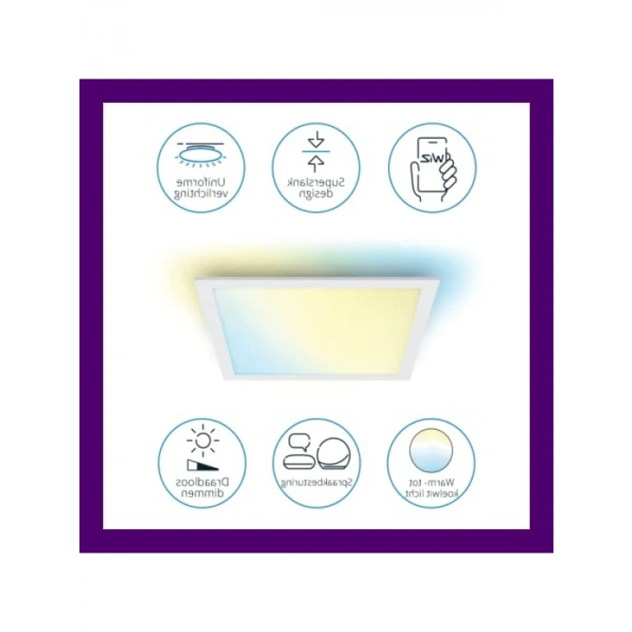 Ayarlanabilir Beyaz Işık Panel Tavan Lambası, Kısılabilir, 1000 lm