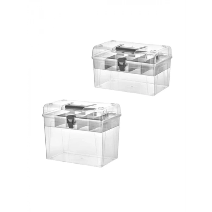 Ayarlanabilir Bölmeli Şeffaf Organizer Kutusu (2li Set)