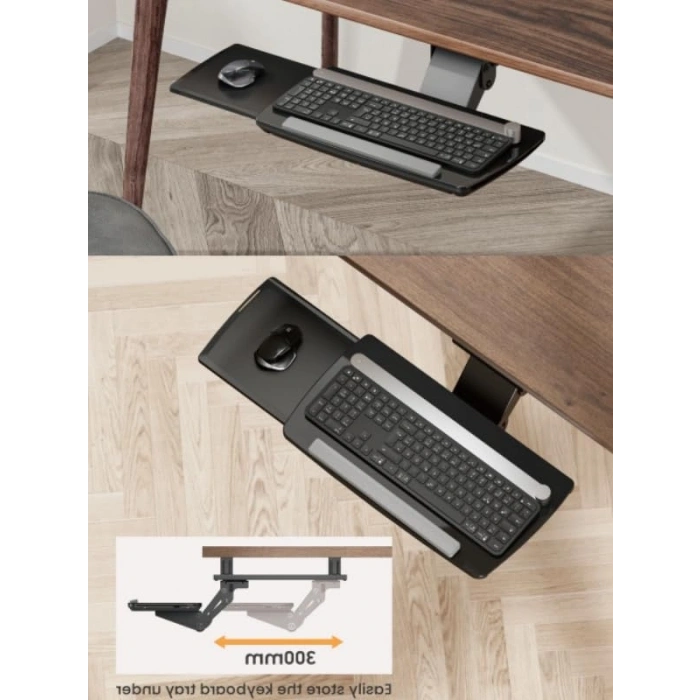 Ayarlanabilir Çekilebilir Masa Altı Klavye Rafı