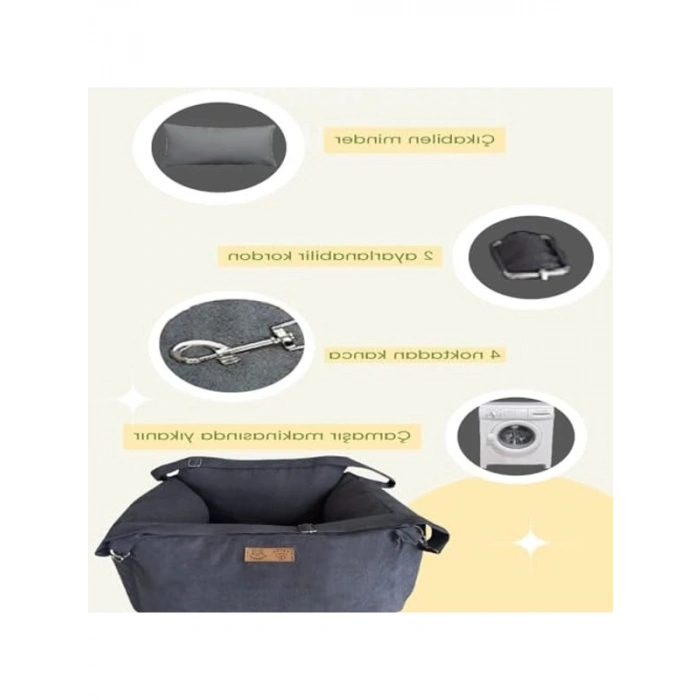 Ayarlanabilir Çift Kordonlu Seyahat Koltuğu, Antrasit