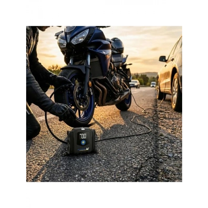 Ayarlanabilir Dijital Basınç Göstergeli Hava Pompası, 120 PSI 12 Volt
