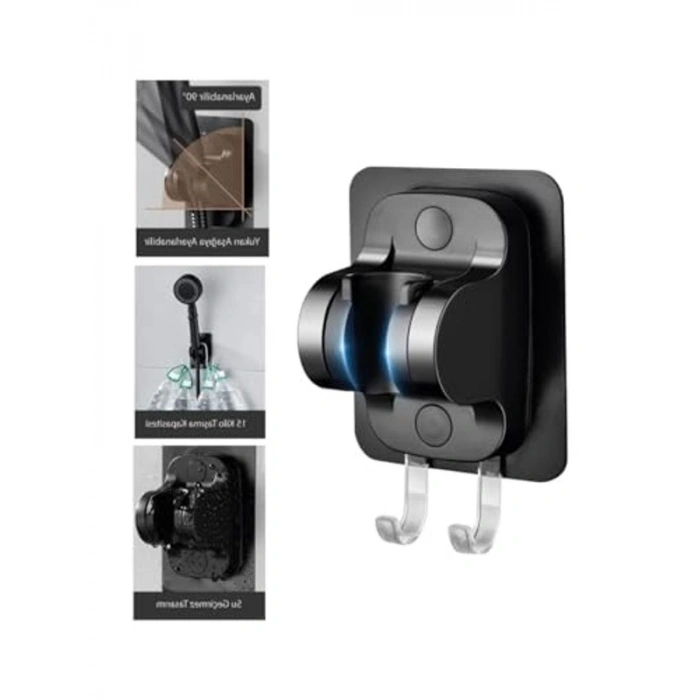 Ayarlanabilir Duş Başlığı Tutucu, Yapışkanlı ve Suya Dayanıklı