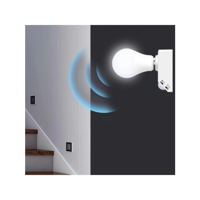 Ayarlanabilir E27 Duylu Hareket Sensörü - 360° Algılama, Enerji Tasarruflu