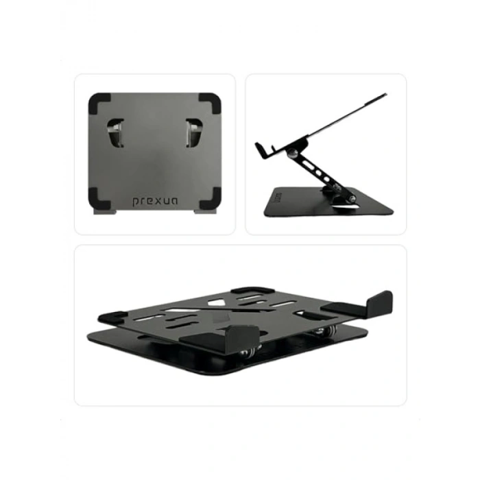 Ayarlanabilir Ergonomik Laptop ve Tablet Standı - Siyah Metal