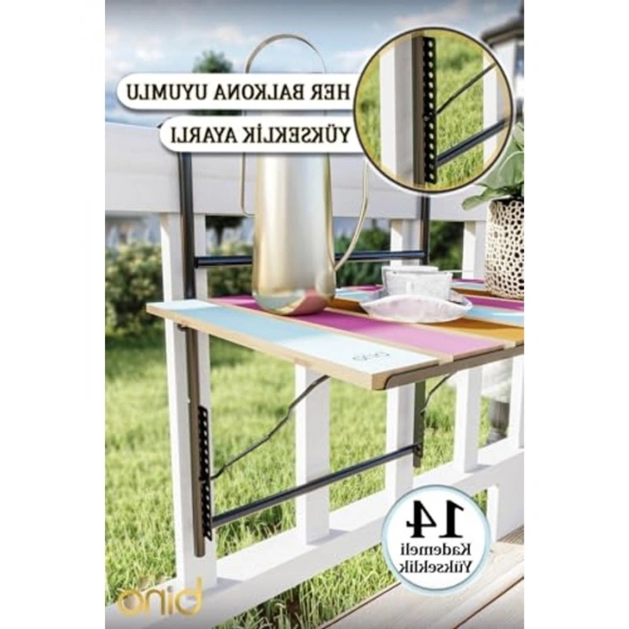 Ayarlanabilir Katlanır Masa, Balkon ve Veranda İçin