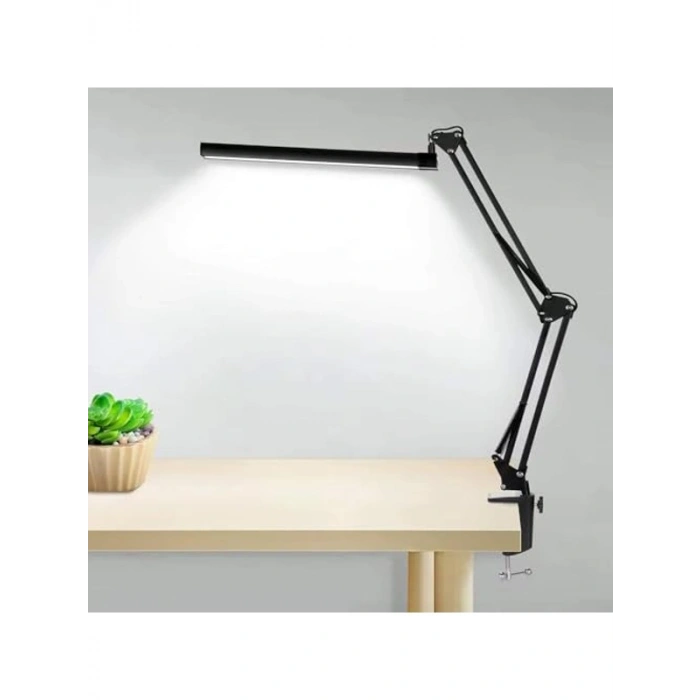 Ayarlanabilir Kol ile Kelepçeli LED Masa Lambası, 10 Parlaklık Seçeneği