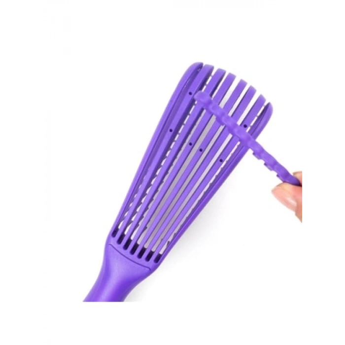 Ayarlanabilir Mucize Açma-Tarama Saç Fırçası - Mor Renk