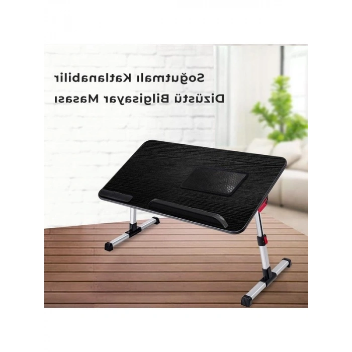 Ayarlanabilir Notebook Soğutuculu Çalışma Masası, Siyah Renk