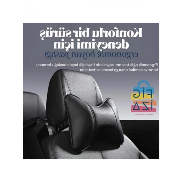 Ayarlanabilir Ortopedik Araba Boyun Yastığı - Nefes Alabilir PU Deri