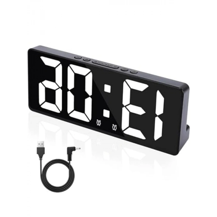 Ayarlanabilir Parlaklıkta Masa Saati, Derece Alarm ve Takvim