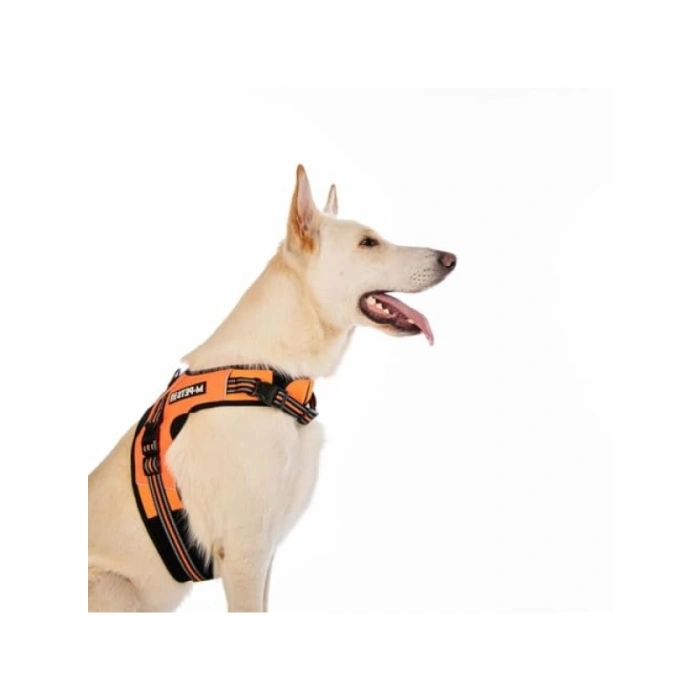 Ayarlanabilir Reflektörlü Soft Göğüs Tasması - Turuncu (S)