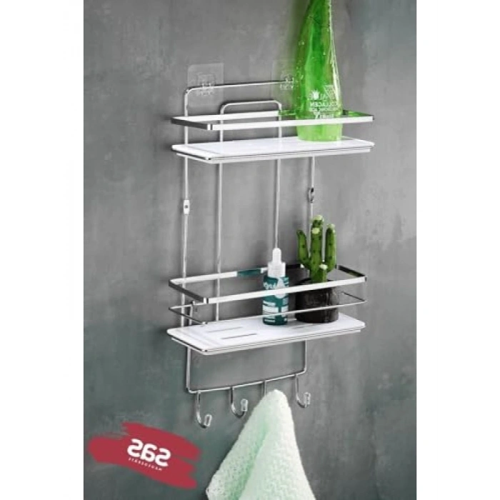 Ayarlanabilir Yapışkanlı Banyo Düzenleyici Raf