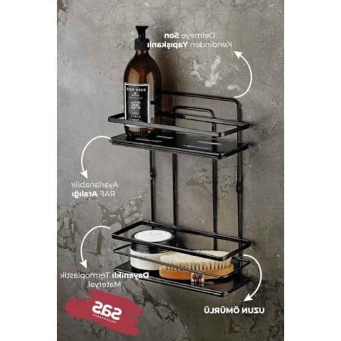 Ayarlanabilir Yapışkanlı Banyo Rafı