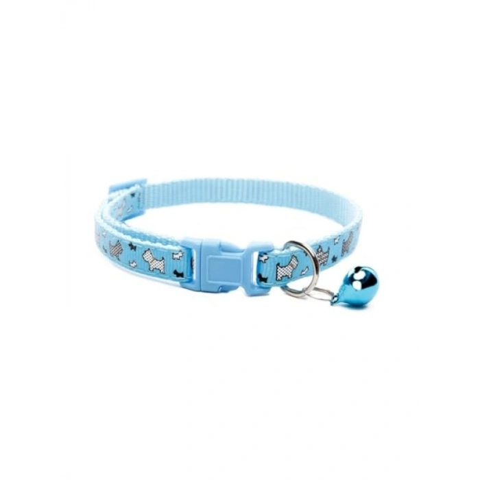 Ayarlanabilir Zilli Kedi Boyun Tasması - Mavi