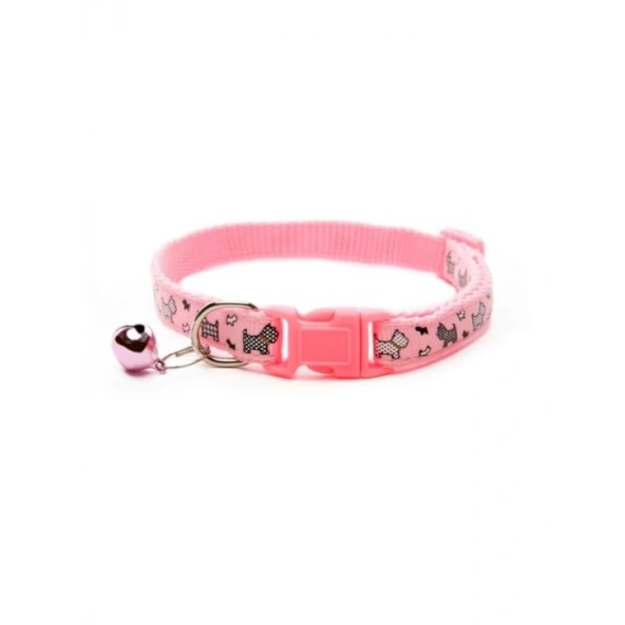 Ayarlanabilir Zilli Kedi Boyun Tasması - Pembe