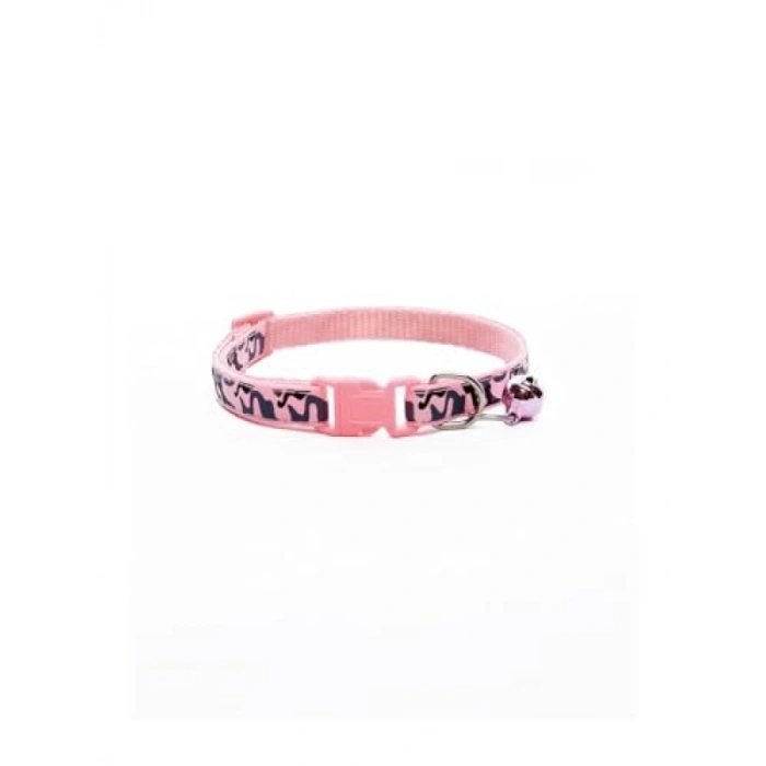 Ayarlenebilir Zilli Kedi Boyun Tasması - Alaca Desenli