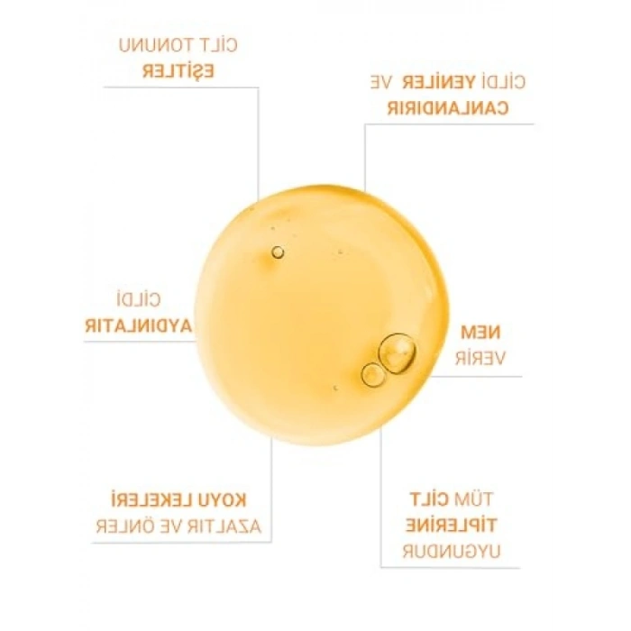 Aydınlatıcı C Vitamini Serumu, %20 Askorbik Asit ve %5 Ferulik Asit, 30 ml