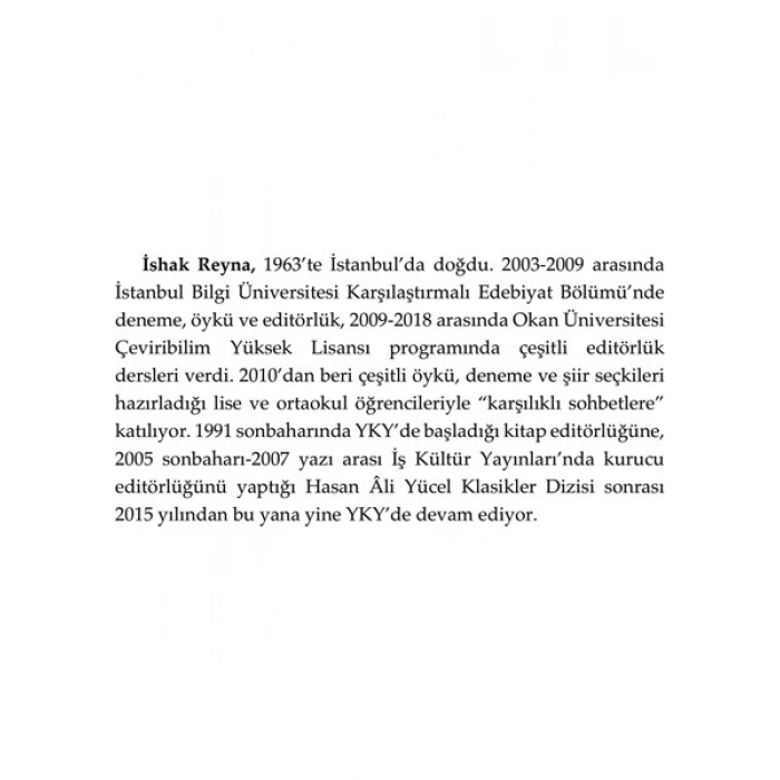 Azınlıkbir Hal Tercümesi - İshak Reyna