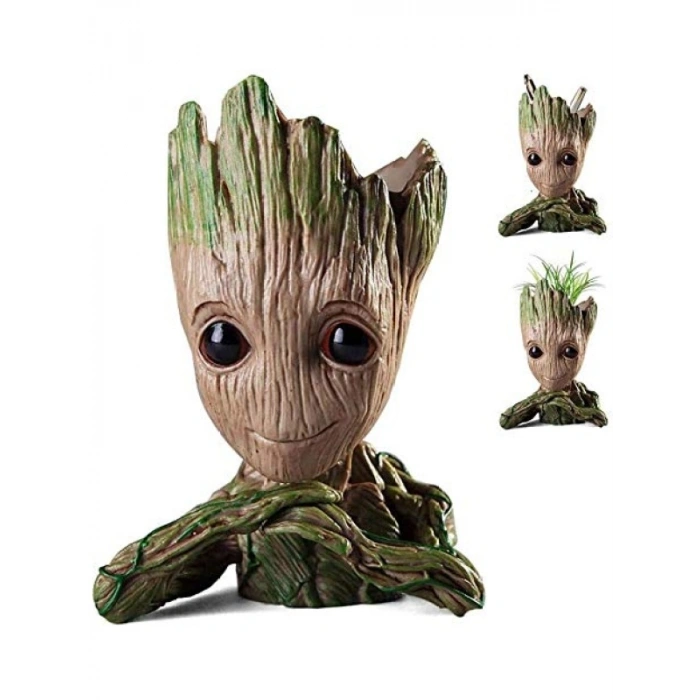 Baby Groot Figür, 15 cm Yükseklik, Eller Çenesinde Saksı