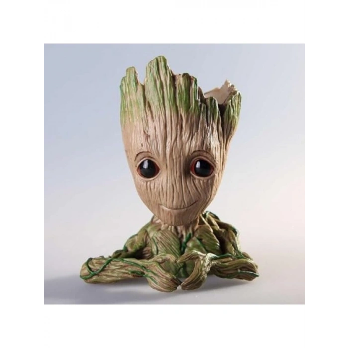 Baby Groot Figür Kalpli Saksı Kalemlik - 14 cm