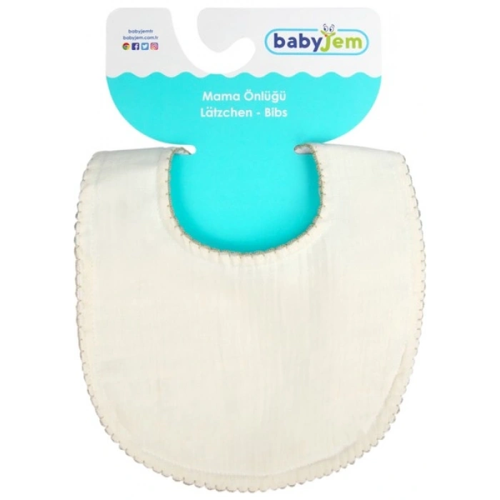Babyjem Bürümcük Soft Müslin Mama Önlüğü Ekru