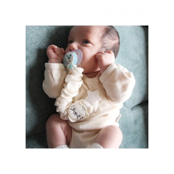 Babyjem Bürümcüklü Sevimli Emzik Askısı Somon