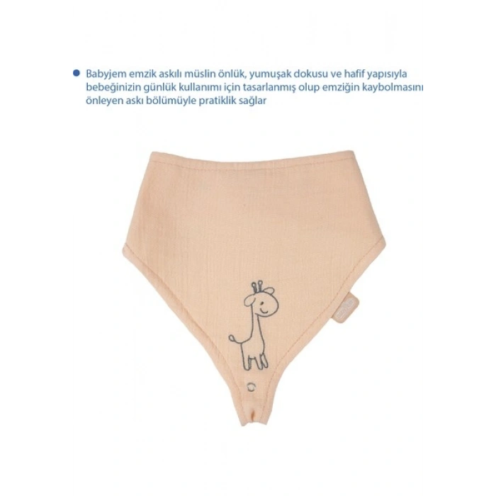 Babyjem Emzik Askılı Müslin Mama Önlüğü Somon