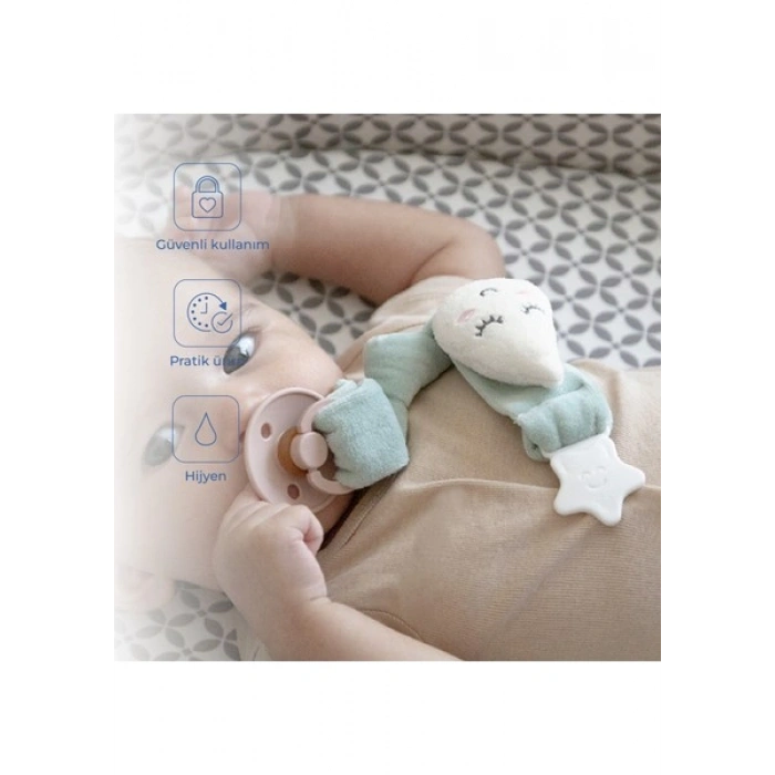 Babyjem Emzik Askısı Damla Desen Yeşil