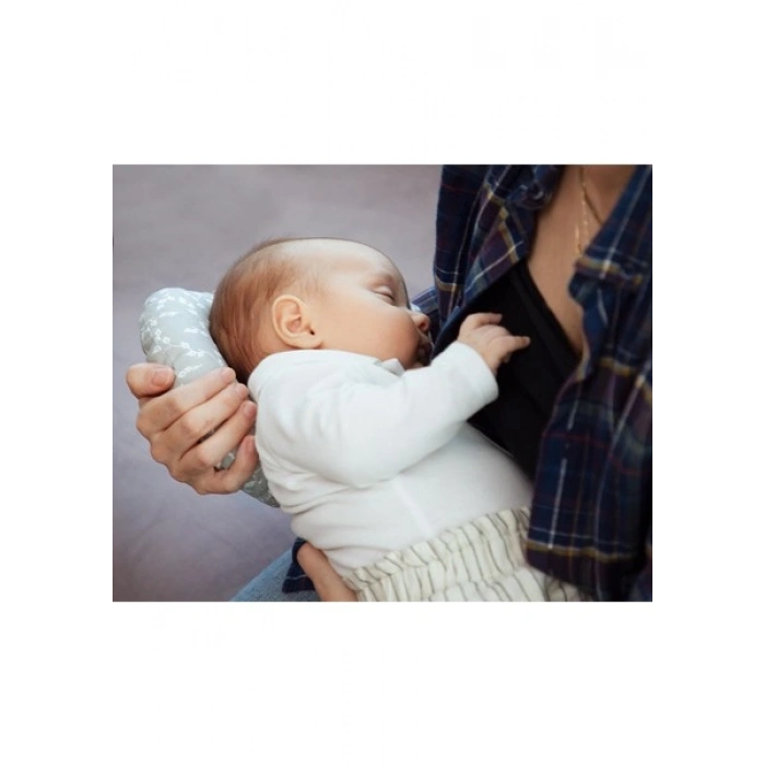 Babyjem Emzirme Yastığı Gri Çiçek