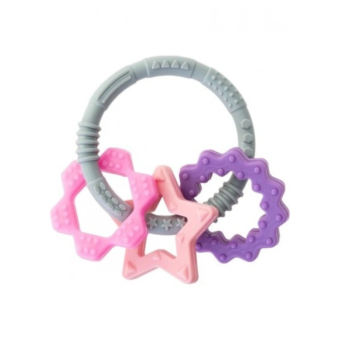 Babyjem Silikon Halka Diş Kaşıyıcı /Pembe