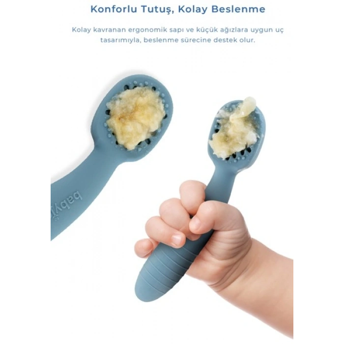 Babyjem Silikon İkili İlk Kaşığım Mint