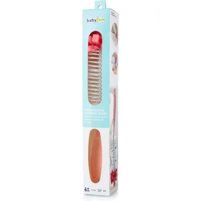 Babyjem Süngerli Biberon Fırçası Pembe