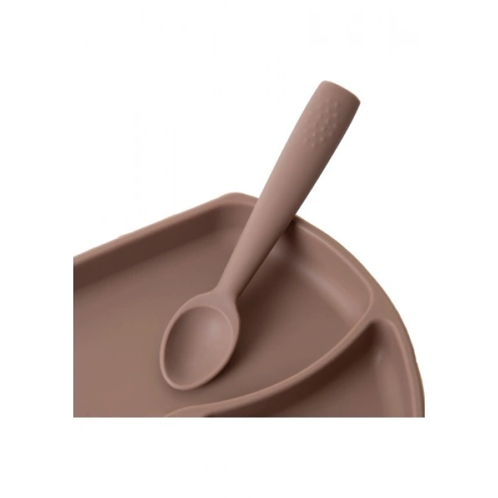 Babyjem Yumuşak Uçlu Silikon Kaşık Latte