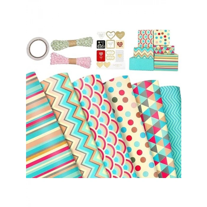 Bahar Temalı Hediye Paketleme Seti, 6 Adet