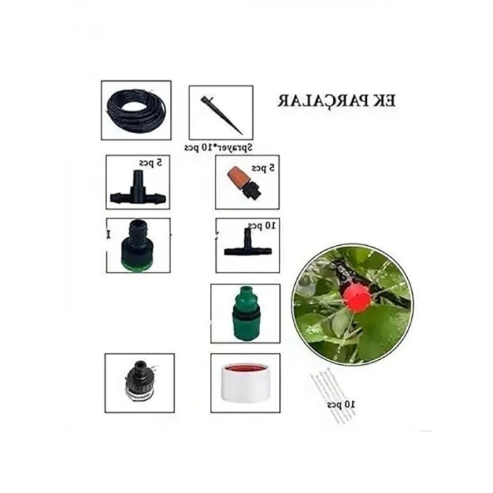 Bahçe Damlama Sulama Sistemi, 15 Metre Set