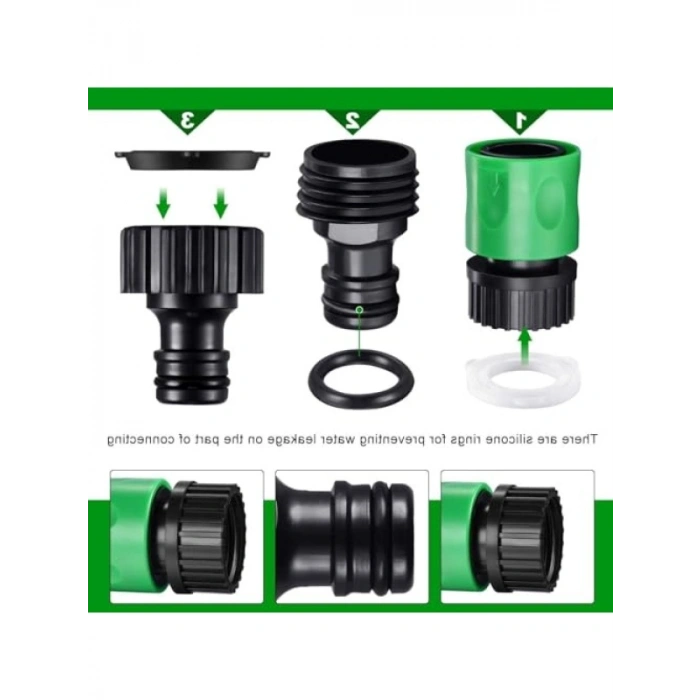 Bahçe Hortumu Hızlı Bağlantı Parçası Seti, 3/4 inç