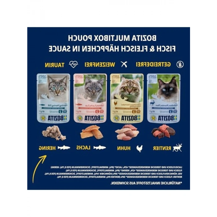 Balık ve Etli Soslu Atıştırmalık Kutusu, 12 x 85 g