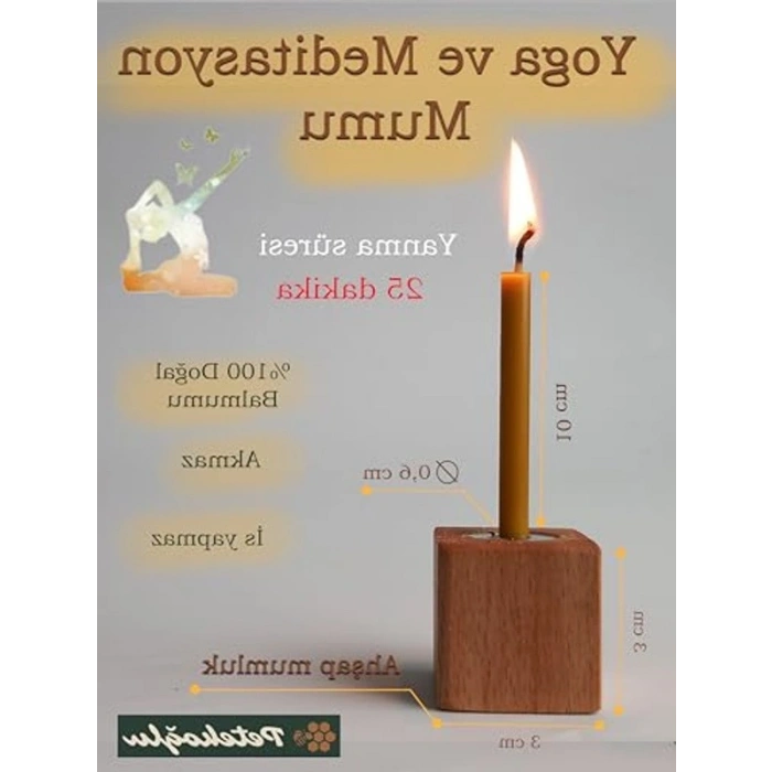 Balmumu Mum Seti, 12 Adet, Meditasyon ve Yoga Kullanımı için