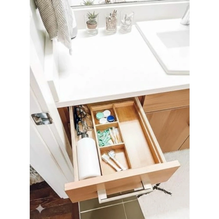 Bambu Ağacından 4 Bölmeli Düzenleyici Tepsi, 29.5 x 20.3 cm