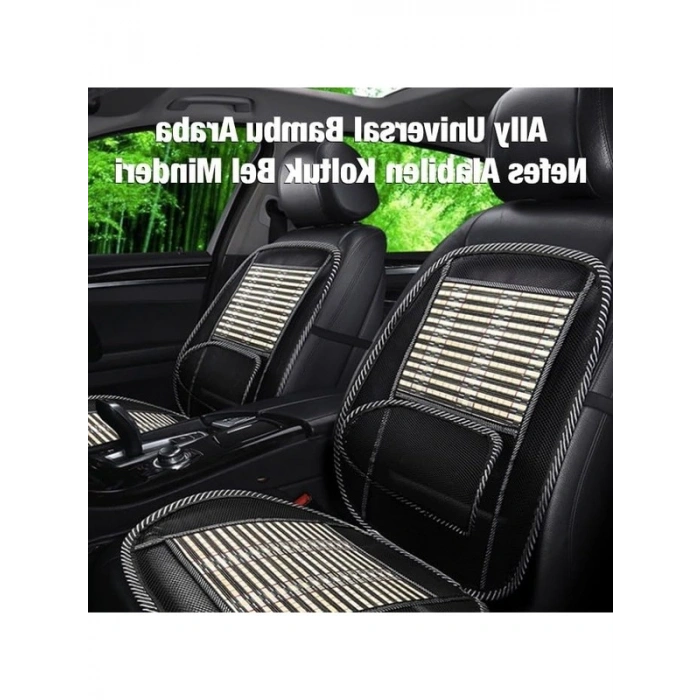 Bambu Görünümlü Nefes Alabilen Koltuk Bel Minderi, Siyah