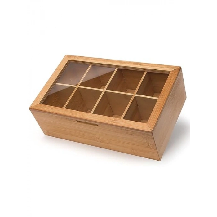 Bambu Organizer, Mıknatıslı Kapaklı Çay Kutusu