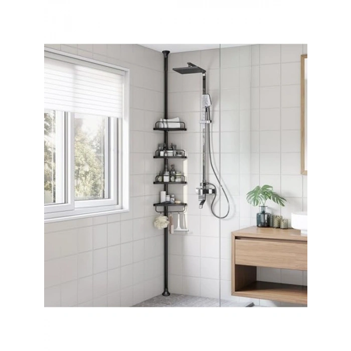 Banyo Düzenleyici 4 Katlı Duş Rafı, 85-305 cm Ayarlanabilir