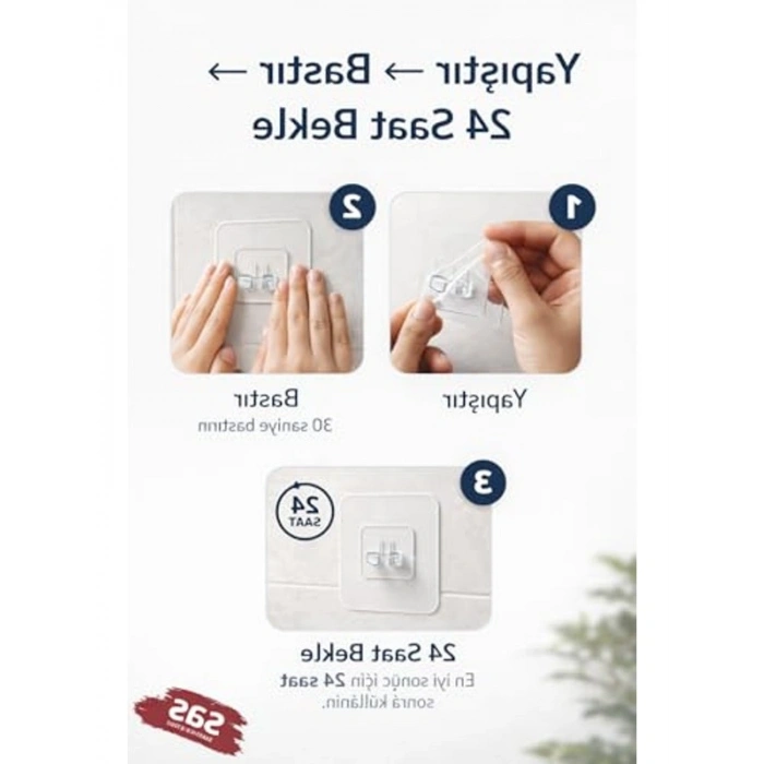 Banyo Rafı Yapışkanı, Delmeden Montaj için