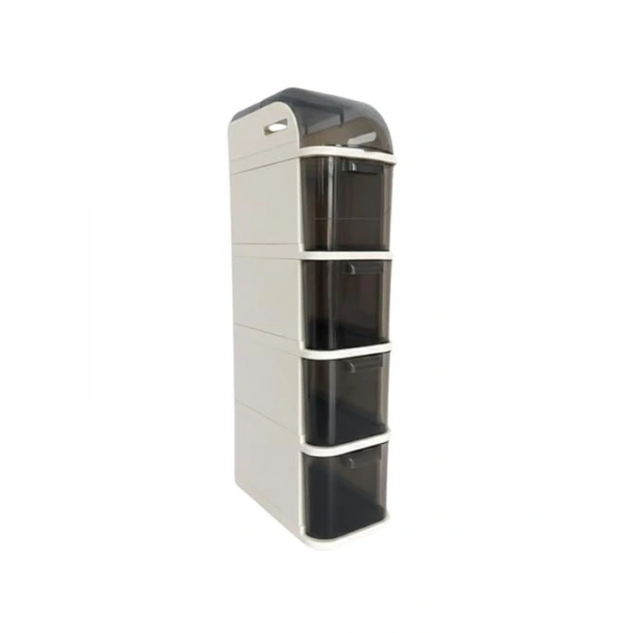 Banyo ve Mutfak için 4 Çekmeceli Tekerlekli Organizer Dolap, 95x20x38.5 cm