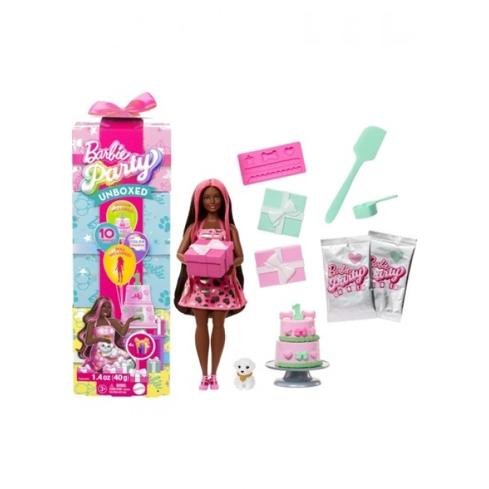 Barbie Party Unboxed™ Köpeğimin Doğum Günü Serisi - Kırmızı Elbiseli JFG71
