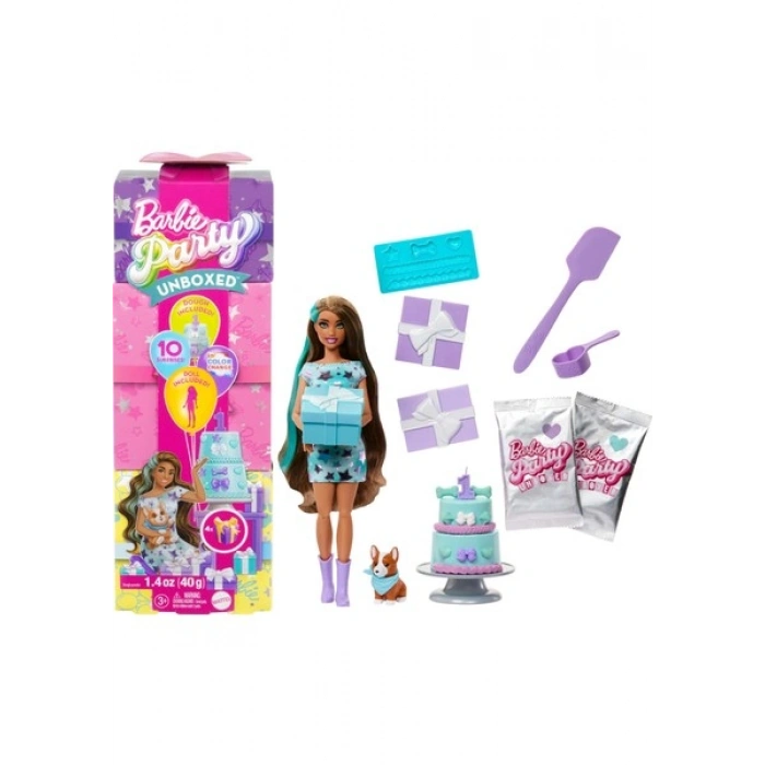 Barbie Party Unboxed Köpeğimin Doğum Günü Serisi Kırmızı Elbiseli JFG72