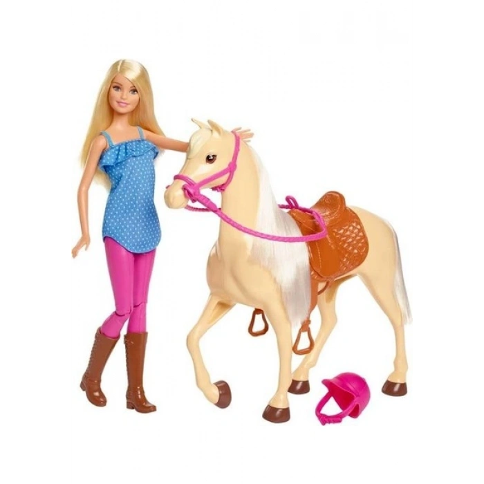 Barbie ve Güzel Atı Oyun Seti Sarışın Bebekli FXH