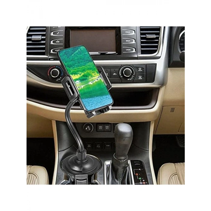 Bardaklıktan Monte Telefon Tutucu, Siyah Renk AL2910 Modeli