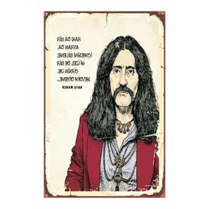 Barış Manço Temalı Vintage MDF Tablo - Rakı ve Ayran