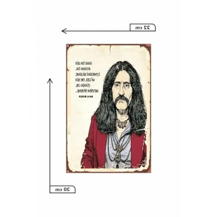 Barış Manço Temalı Vintage MDF Tablo - Rakı ve Ayran